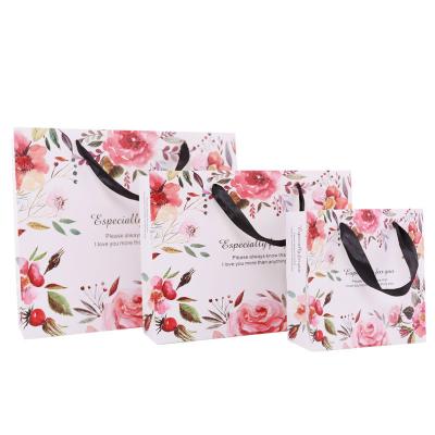 China Fashion Recyclable Custom Design Blue Color Shopping Bag With Rose Factory Directly Custom Printed Recycled Unicorn Gift Paper Bag for sale