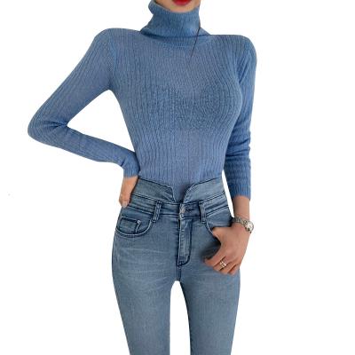 China CHICEVER Breathable Korean Knitted Sweater Turtle Neck Long Sleeve Thin Casual Pullovers Fall Clothing Women Knit Sweaters for sale