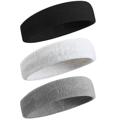 China Breathable Adjustable Elasticity Sweatbands Sports Headband For Men And Women Athletic Cotton Terry Cloth Sweatband Moisture Wicking For Tennis,Basketball for sale