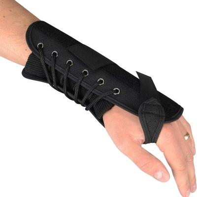 China Adjustable Elasticity Breathable Lace 7inch Compression Splint Luxury Quick Support Wrist Brace Straight for sale