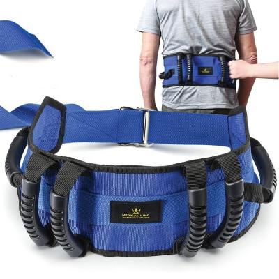 China Convenient 56 Inch Long Transfer Belt with 6 Handle Gait Belt with Release Metal Buckle for Seniors Delay 500 Pounds for Lift Walking for sale