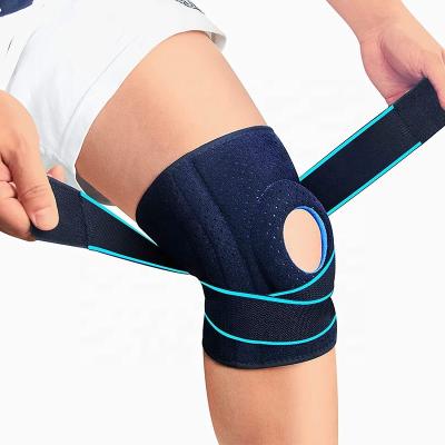 China Non Slip Knee Brace with Side Stabilizers for Knee Pain Adjustable Non Slip Open-Padella Compression Wrap with Patella Gel Pads for sale