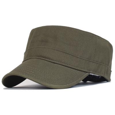 China Army Solid Military Hat Cadet Hats Mens Womens Womens Cadet Vintage Flat Top Hat Unique Baseball Cap for sale