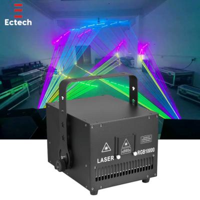 China Concert direct sales stage equipment nightclub projector animated full color laser DJ RGB 10W laser light stage for sale