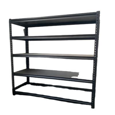 China Metal Corrosion Protection Customized Steel Shelving Black Warehouse Shelves Boltless Rack For Storage Shelf for sale