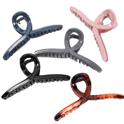 China New Popularity Acrylic Resin And Alloy Korean Solid Hair Claw 2021 Hot Selling Products Plastic Haircut for sale