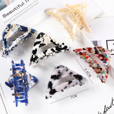 China JIRIS Acetate Leaf And Alloy Hair Clip Claw Woman Customize Hair Clip Tortoiseshell Color Acrylic Marble Hair Claw Clips for sale