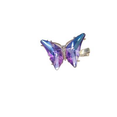 China JIRIS Colorful Gorgeous CHINESE Large Crystal Metal Butterfly Hairpin Glitter for sale