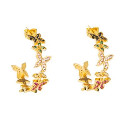 China Other Wholesale Ear Accessories Shape Fashion Chinese Style Flower Fashion Statement Earrings for sale