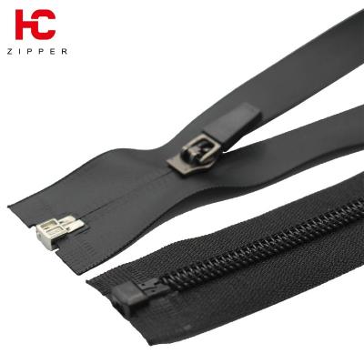 China Durable High Quality Waterproof Zipper , Black Color Waterproof PU Coated Zipper for sale