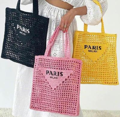 China 2021 Popular Straw Beach Straw Fashion Designer Bag Top Bag for sale