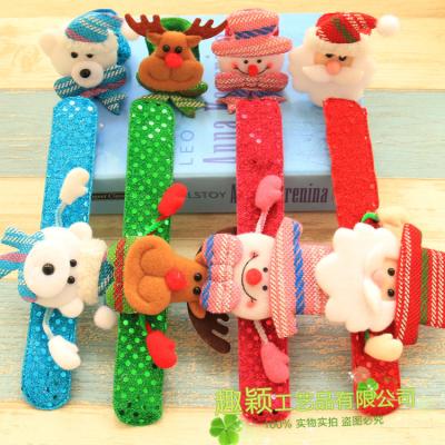 China 2018 Christmas gift Santa Claus Polar, David's deer Christmas bracelet, wrist strap plush toys animal for sale