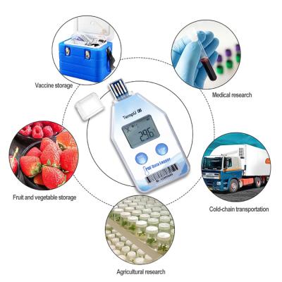 China Temperature data logger for pharma seafood and vegetable gel pack disposable pdf data logger temperature recorder for sale