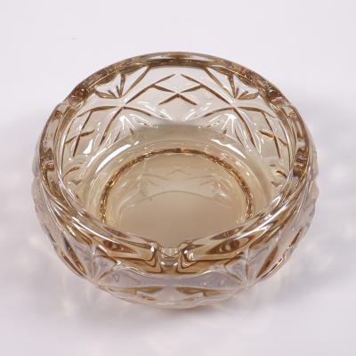 China CLASSIC JY359-1D Customized Smoking Accessories Glass Round Ashtray Household Office Style Glass Ashtray for sale