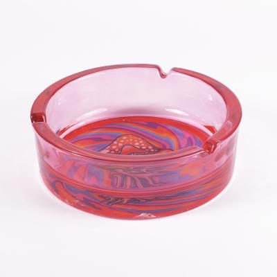 China CLASSIC JY307 Customized Smoking Accessories Glass Round Ashtray Household Office Style Glass Ashtray for sale