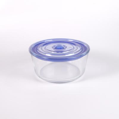 China Sustainable Cool Keeping High Quality Glass Bowl Microwave Use Glass Cool Bowl With Plastic Cover 2560ml for sale