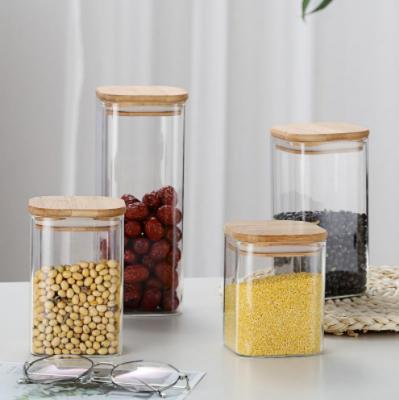 China Top Selling Heatable Hot Food Kitchen Borosilicate Storage Jar With Bamboo Lid for sale