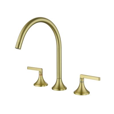 China Thermostatic faucets sweep gold color modern luxury water faucet for hotel bathroom for sale