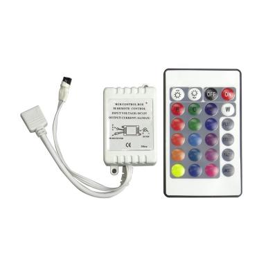 China DC 12V RGB LED Theme Park Controlle For SMD 3528 2835 5050 Main RGB LED Strip Lights Controller 24 RGB IR Remote LED Controller for sale