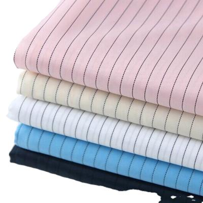 China Antistatic Cleanroom 5mm Manufacturer Stripe Polyester High Quality ESD Antistatic Safety Lint Free Cloth For Lab Coat for sale