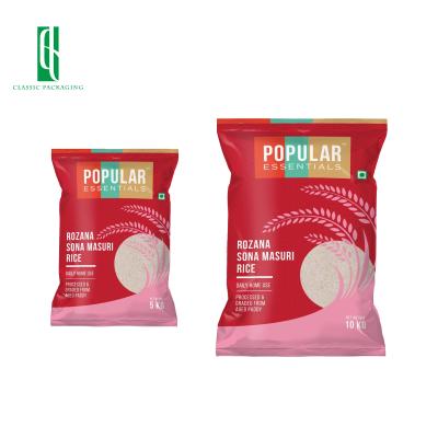 China Hot Selling Biodegradable Rice Barrier Smell Proof10kg Zipper Top Plastic Bag for sale