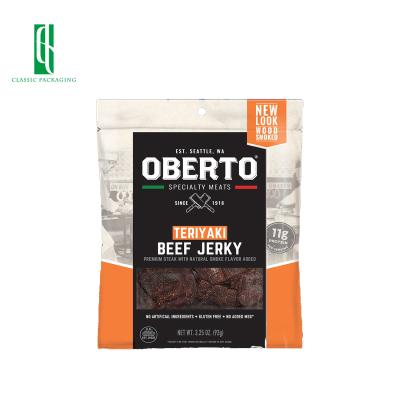 China Eco-friendly reusable smell barrier low MOQ aluminum foil jerky food packaging bags for sale