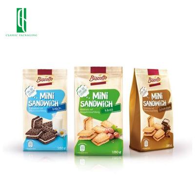 China Doypack Stand Up Bag Premiun Cookie Moisture Proof Packaging Cookies Large Fodable Transparent Paper Bags for sale