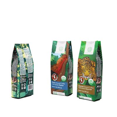 China Low MOQ 8oz 12oz 16oz 5lb 100g 250g 500g 1kg Moisture Proof Coffee Bags Custom Printed for sale