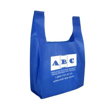 China Durable Hot Sale Factory Price Handle Vest Bag Recycled Supermarket Non Woven Shopping Bag for sale