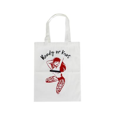 China Best Price Eco-Friendly Good Quality Custom Logo Screen Print Heavy Duty White Color 12oz 100% Cotton Promotional Handle Bag for sale