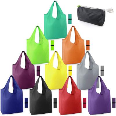 China Reusable Nylon Shopping Grocery Bags Nylon Portable Folding Shopping Tote Bag for sale