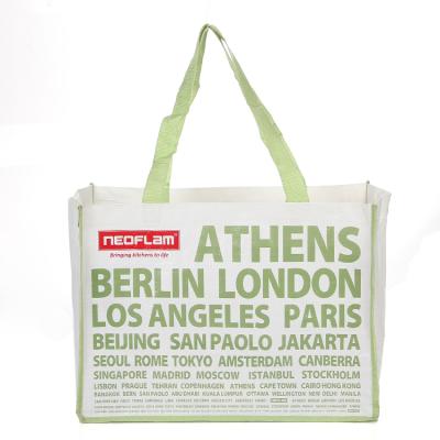 China Customized PP Woven Bag Eco - Friendly Laminated Recycled PP Woven Shopping Bag for sale