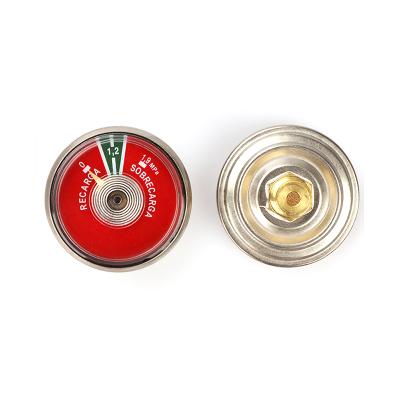 China Best quality brass/steel/plastic safe and reliable fire extinguisher pressure gauge for dry powder fire extinguisher for sale