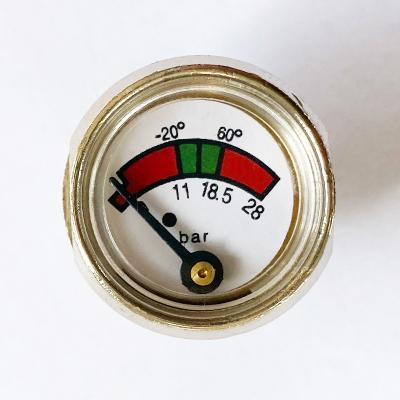 China Factory Price Brass/Plastic 11-18.5Bar 23mm Diaphragm Brass/Plastic Pressure Gauge For Fire Extinguisher for sale