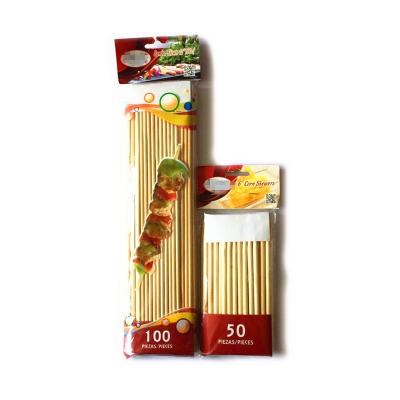 China Wholesale BBQ Eco-friendly Heat Resistance Round Bamboo Skewers and Toothpicks with Knots 3.5mm/4.0mm/4.5mm/5.0mm for sale