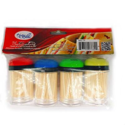 China 4 Disposable Eco-friendly PVC Pots In Set Two Pointed Ends And Top Bamboo Skewers One Toothpicks for sale