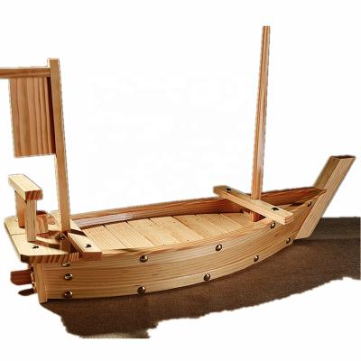 China 2019 Sustainable Hot Sale Japanese Restaurant Reusable Sushi Boat Dish Bamboo / Wooden Boat For Sushi for sale