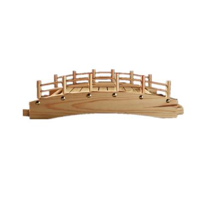 China Sustainable Natural Bamboo Japanese Sushi Serving Trays Wooden Sushi Bamboo Bridge for sale