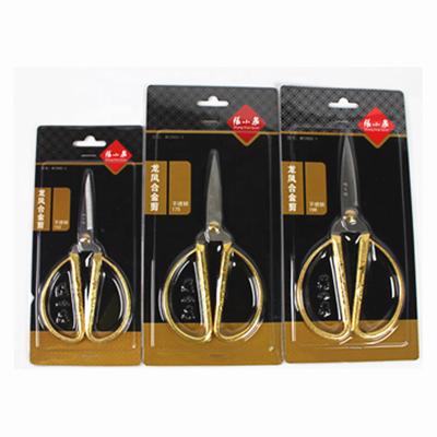 China Embroidery Chinese Dragon And Phoenix Household Zinc Alloy Scissors for sale