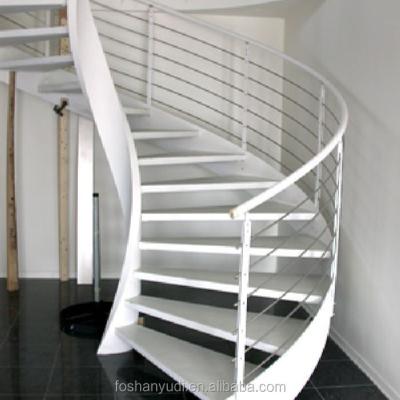 China Modern Design Luxury Interior Steel Wood Structure Villa Steel Glass Curved Staircase Laminated Glass Wood Curved Stairs for sale