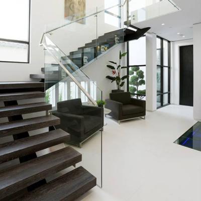 China Indoor Simple Internal Beam Staircase L Shaped Metal Stair Ideas for sale