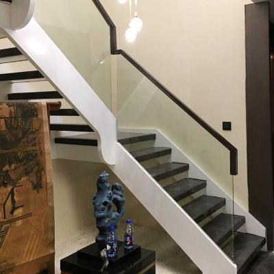 China Traditional Design Indoor Luxury Straight Stairs Marble Treads Lower Prices for sale