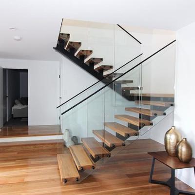 China Indoor modern mono steel wood staircase china supplier for sale