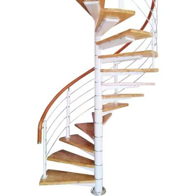 China Traditional Arch Indoor Attic Stairs Design Spiral Stairs Wooden Treads For Low Prices for sale