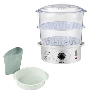 China Household Factory Cheap Price Electric Food Steamers 10L 2 Layers White Plastic Family Electric Steamer For Cooking for sale