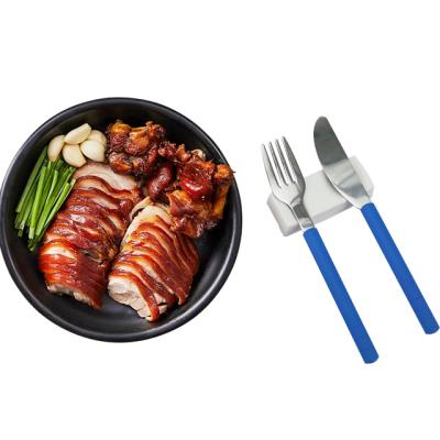 China Top Quality Viable Knife Blue Fork Set 2PCS Amazon Eco Friendly Hot Sale 2PCS Dinnerware Set For Daily Meals for sale