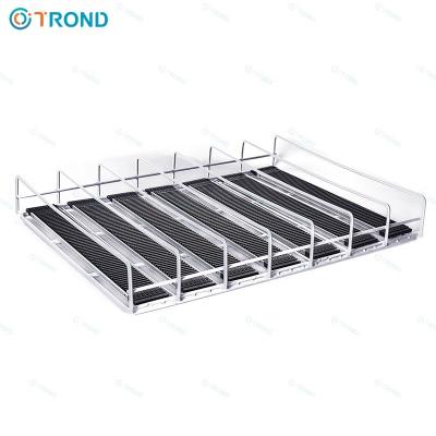 China Front Sliding Shelf Convenience Store Useful Automatic Refrigerator Shelf Gravity Fed Roller for sale