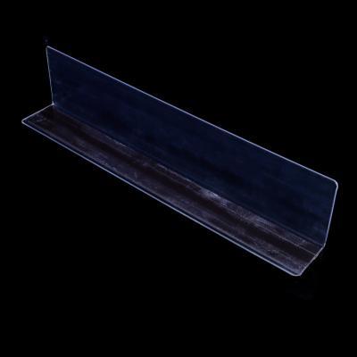 China Supermarket Supermarket Pharmacy Store Acrylic PVC L Shape Magnetic Clear Plastic Shelf Divider for sale