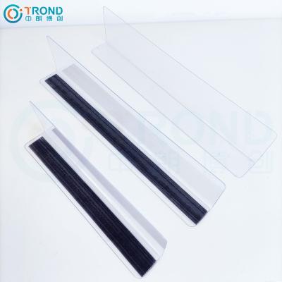 China Supermarket L Shape Magnetic PVC Acrylic Clear Plastic Supermarket Shelf Divider For Display for sale