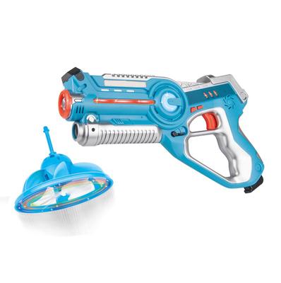 China Xiaoboxing Good Quality Family Game Infrared Blue Plastic Electric Toy Room Laser Infrared Gun with Flying Saucer for sale